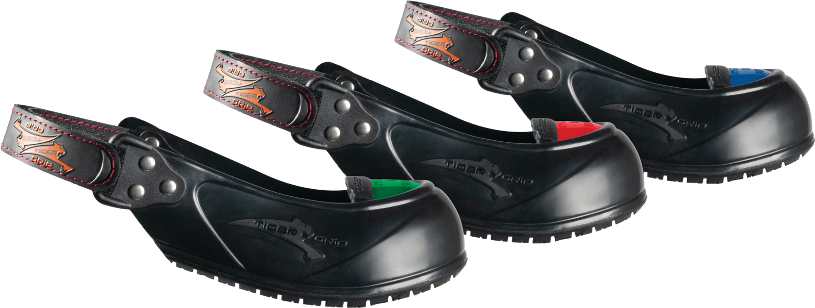 Tiger-Grip Visitor overshoes in three colour-coded sizes