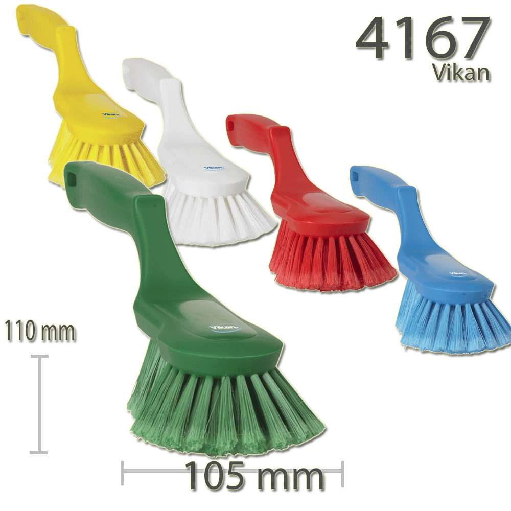 Vikan - 4167 Ergonomic Hand Brush 330 mm Soft/split - AAVA Color Coded Tools