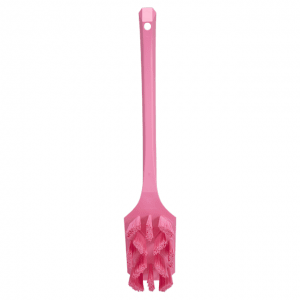 Vikan 41961 UST Hand Brush w/long Handle 395 mm Hard Pink