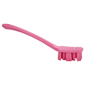 Vikan 41961 UST Hand Brush w/long Handle 395 mm Hard Pink