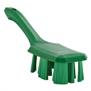 Vikan 41922 Short Handle Scrubbing Brush- Stiff, Green