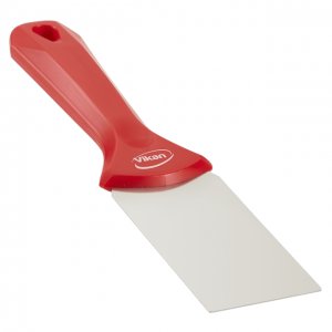 Vikan 40084 Stainless Steel Hand Scraper 50 mm Red