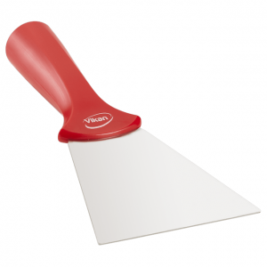 Vikan 40114 Stainless Steel Scraper with Threaded Handle 100 mm Red