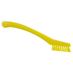 Vikan - 41956 Narrow Hand Brush with short handle 300 mm Very hard Yellow -  AAVA Color Coded Tools