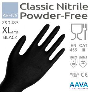 Vikan Nitrile Examination Glove Powder-Free Black XL