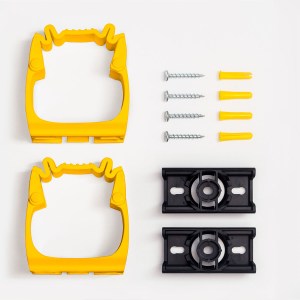 Vikan Toolflex One Holder TF2-7 Yellow - 2-Pack with Wall Adapter for Efficient Tool Organization