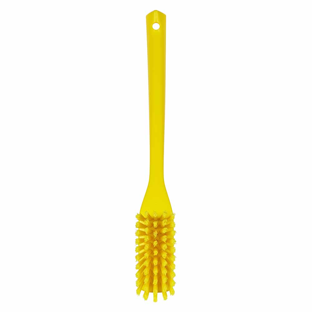 Vikan - 41956 Narrow Hand Brush with short handle 300 mm Very hard Yellow -  AAVA Color Coded Tools